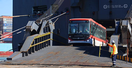 bus red